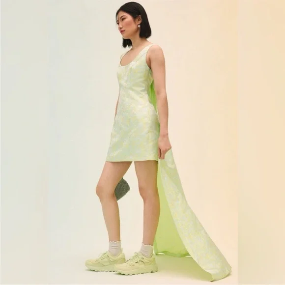 green emerald velvet dress Bebe Women's Tiered Satin High Low Gown